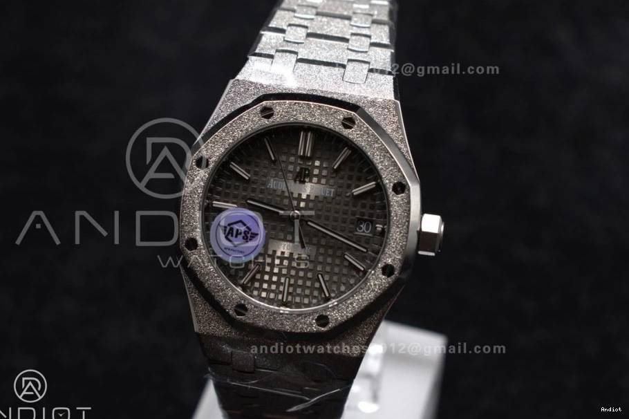 Unique Dial APSF 1:1 1031 Clone Oak SA3120 37mm Grey Bracelet Super Best 15454 SS Royal Frosted on SS Edition Textured 0706